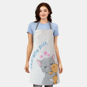 可愛い猫ママのエプロン母の日のギフト最高のマママ エプロン (着用した状態)