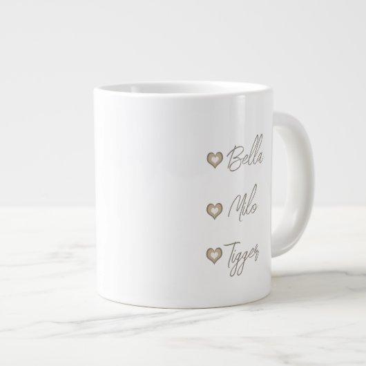 可愛い猫ママパーソナライズされたコーヒーマグ ジャンボコーヒーマグカップ (正面右)