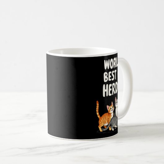可愛い猫ママ世界最高のの猫飼い主おもしろい コーヒーマグカップ (正面右)
