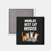 可愛い猫ママ世界最高のの猫飼い主おもしろい マグネット (正面/裏面)