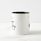 可愛い猫ママ2トーンのコーヒーマグ ツートーンマグカップ (中央)