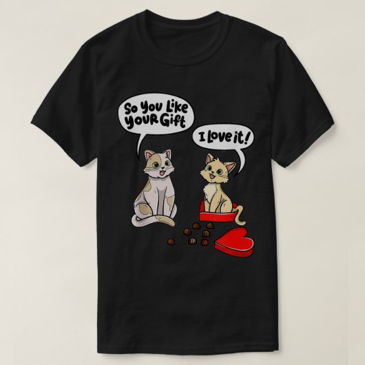 可愛い猫ママValentines Dが好き Tシャツ (デザイン正面)