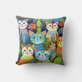 可愛い猫マンガ クッション (正面)