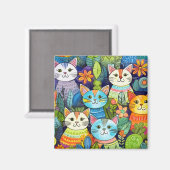 可愛い猫マンガ マグネット (正面/裏面)