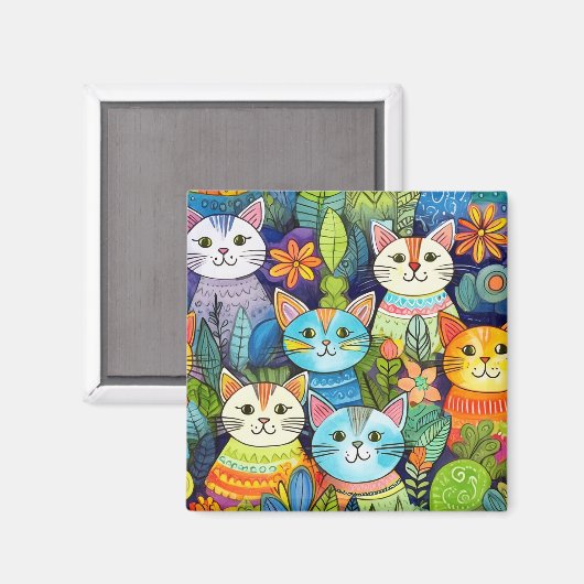 可愛い猫マンガ マグネット (正面/裏面)