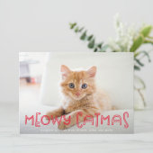 可愛い猫ミオイ猫モダンクリスマスワンフォト シーズンカード (スタンド正面)