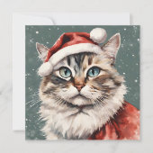可愛い猫ミオウィクリスマスおもしろい猫 シーズンカード (正面)