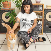 可愛い猫ミニマル顔 Tシャツ