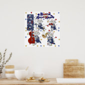 可愛い猫ミュージカル猫群 ポスター (キッチン)