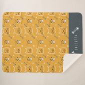 可愛い猫モダン柄の名前 シェルパブランケット (正面(横))