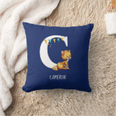 可愛い猫モノグラムの文字Cアルファベット子供部屋 クッション (ブランケット)