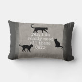 可愛い猫ユーモア動揺して引用文 ランバークッション (裏面)