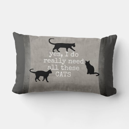 可愛い猫ユーモア動揺して引用文 ランバークッション (裏面)
