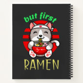 可愛い猫ラーメン食べ物のラーメン ノートブック (裏面)