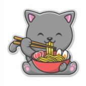 可愛い猫ラ食べーメン シール (正面)