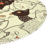 可愛い猫ヴィンテージ壁紙パターン カッティングボード (角)