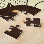 可愛い猫ヴィンテージ壁紙パターン ジグソーパズル (側面)