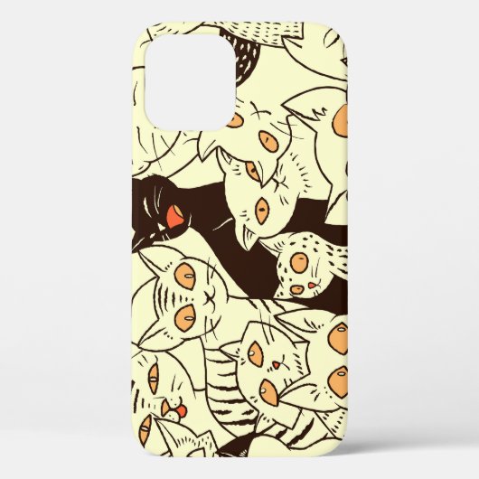 可愛い猫ヴィンテージ壁紙パターン Case-Mate iPhoneケース (裏面)