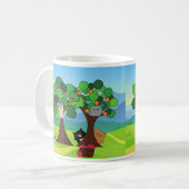 可愛い猫一家の果樹園へ コーヒーマグカップ (正面左)