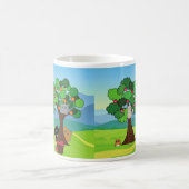 可愛い猫一家の果樹園へ コーヒーマグカップ (中央)