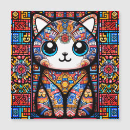 可愛い猫伝統的柄チャーム