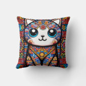 可愛い猫伝統的柄チャーム クッション (裏面)