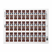 可愛い猫伝統的柄チャーム ラベル (フルシート)