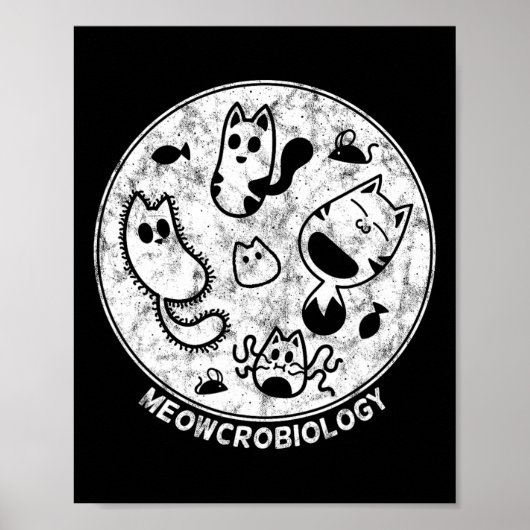 可愛い猫動揺して菌微生物学 ポスター (正面)
