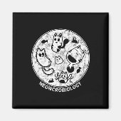 可愛い猫動揺して菌微生物学 マグネット (正面)