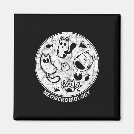 可愛い猫動揺して菌微生物学 マグネット (正面)