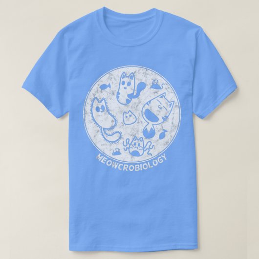 可愛い猫動揺して菌微生物学 Tシャツ (デザイン正面)