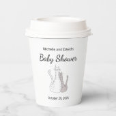 可愛い猫双子ベビーシャワー男女兼用 紙コップ (裏面)