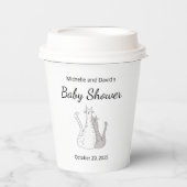 可愛い猫双子ベビーシャワー男女兼用 紙コップ (正面)
