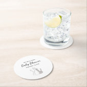 可愛い猫双子男女兼用赤ちゃんシャワー ラウンドペーパーコースター (インサイチュ)