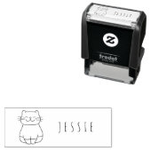 可愛い猫可愛い子パーソナライズされたども名 セルフインキングスタンプ (インサイチュ)