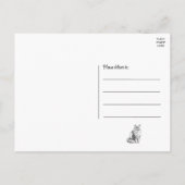 可愛い猫好きイラストレーション恋しく思こんにちは、愛 ポストカード (裏面)