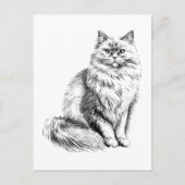 可愛い猫好きイラストレーション恋しく思こんにちは、愛 ポストカード (正面)