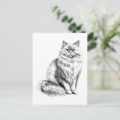 可愛い猫好きイラストレーション恋しく思こんにちは、愛 ポストカード (スタンド正面)