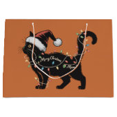 可愛い猫好きクリスマスキャットママクリスマスギフト ラージペーパーバッグ (正面)