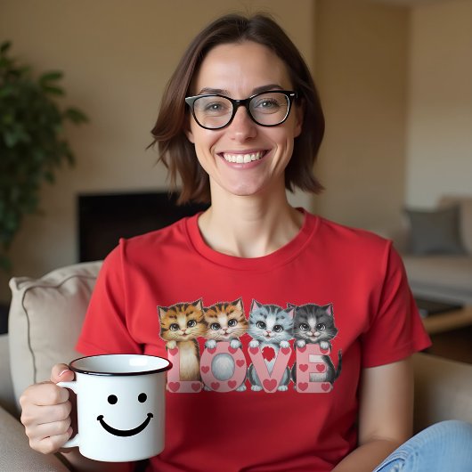 可愛い猫好きソフトスユニセックスタイル Tシャツ