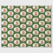 可愛い猫好きパーソナライズされたフォトパターン緑 ラッピングペーパー (フラット)