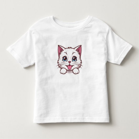 可愛い猫子供へ トドラーTシャツ (正面)