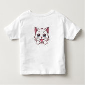 可愛い猫子供へ トドラーTシャツ (裏面)