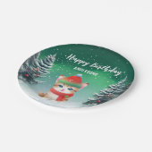 可愛い猫子猫クリスマスツリー誕生日ガールパーティー ペーパープレート (アングル)