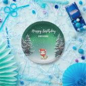 可愛い猫子猫クリスマスツリー誕生日ガールパーティー ペーパープレート (パーティー)