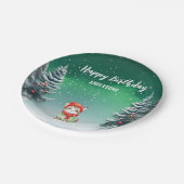 可愛い猫子猫クリスマスツリー誕生日ガールパーティー ペーパープレート (アングル)