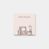 可愛い猫学校勉強計パーソナライズされた画 ポストイット (正面)