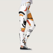 可愛い猫宇宙飛行士：キッズヴィンテージデザイン。 レギンス (右)