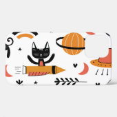 可愛い猫宇宙飛行士：キッズヴィンテージデザイン。 Case-Mate iPhoneケース (裏面 (横))