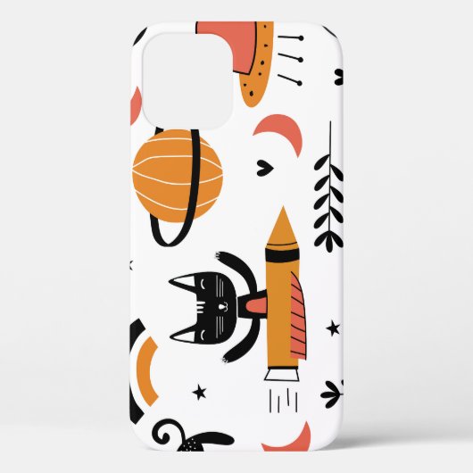 可愛い猫宇宙飛行士：キッズヴィンテージデザイン。 Case-Mate iPhoneケース (裏面)